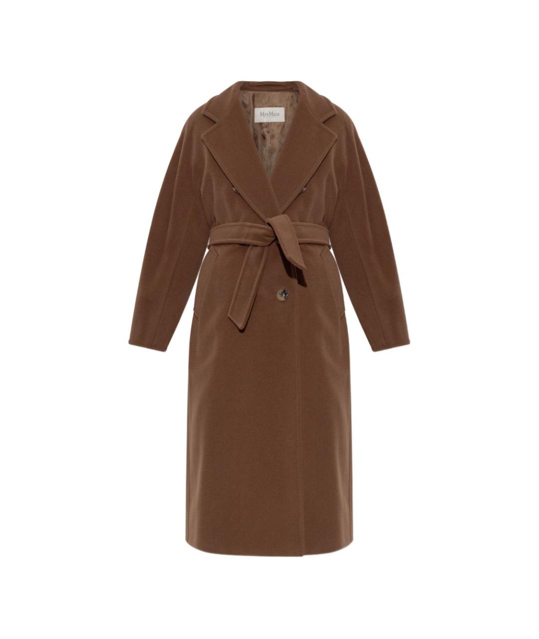 MAX MARA Коричневое шерстяное пальто, фото 1