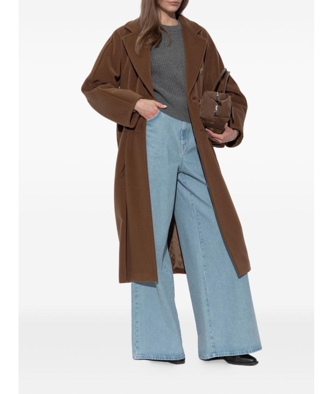 MAX MARA Коричневое шерстяное пальто, фото 2