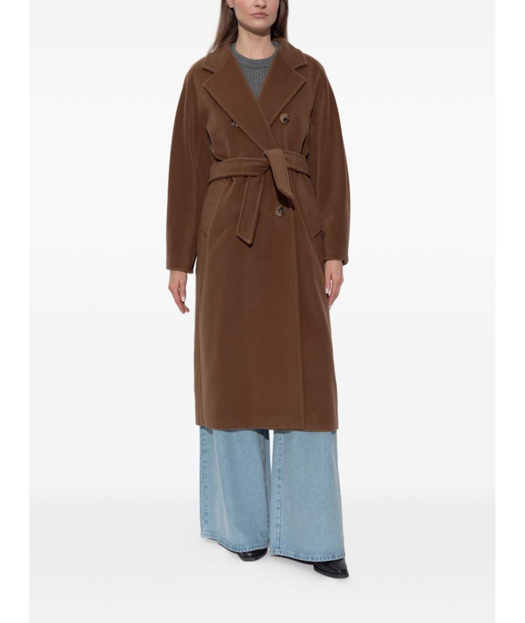 MAX MARA Коричневое шерстяное пальто, фото 4