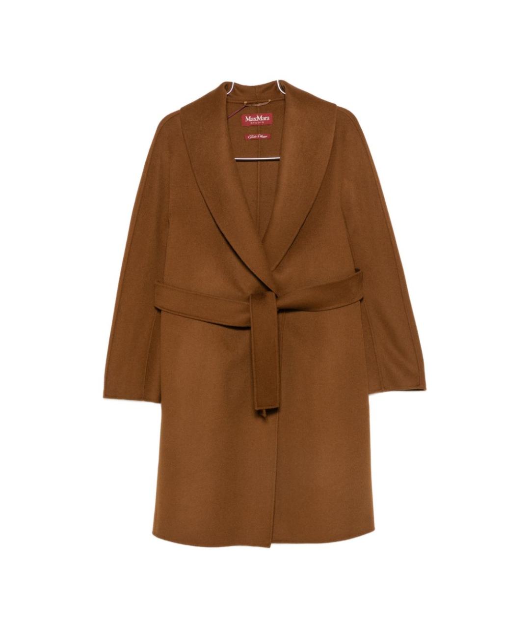 MAX MARA Коричневое шерстяное пальто, фото 6