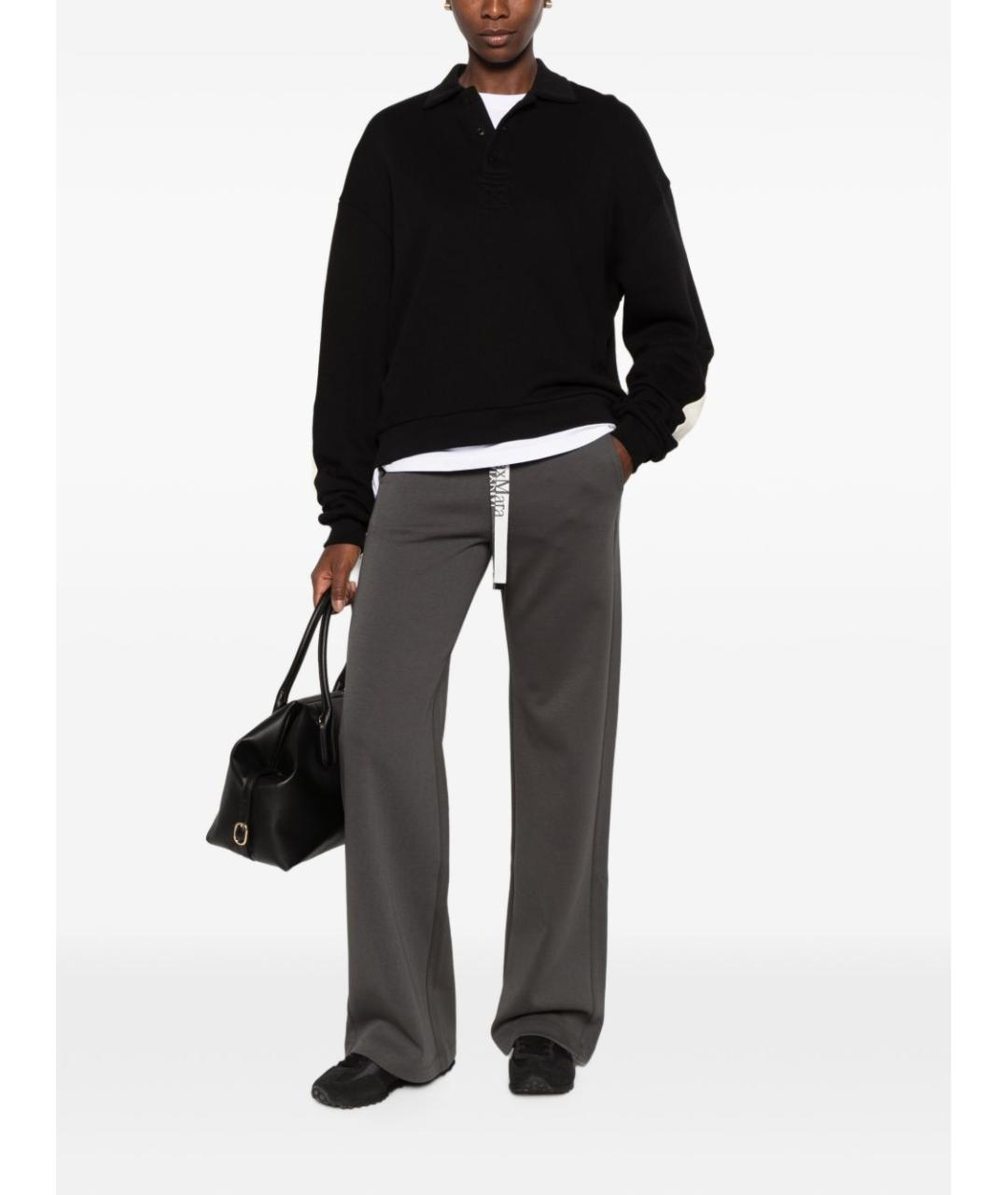 'S MAX MARA Антрацитовые прямые брюки, фото 2