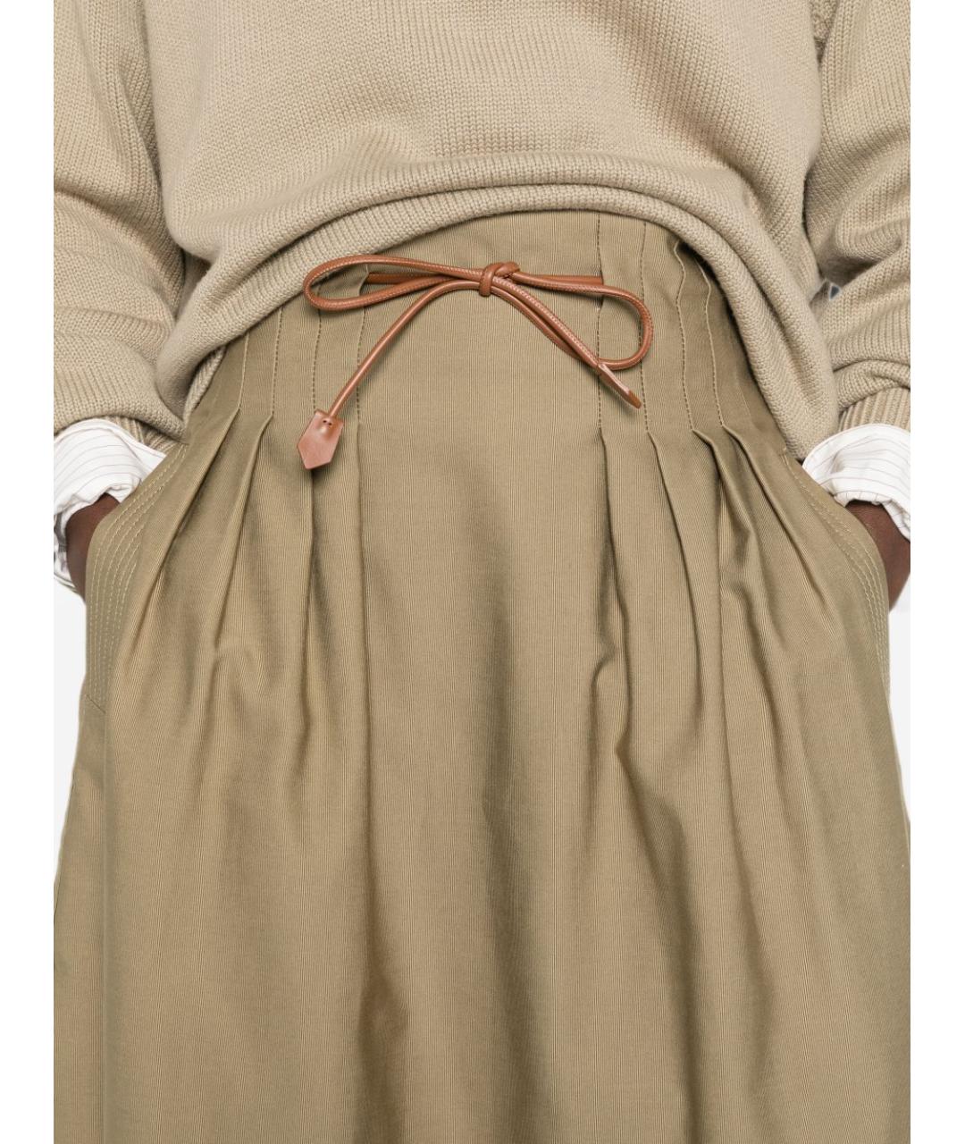 MAX MARA Хаки юбка миди, фото 3