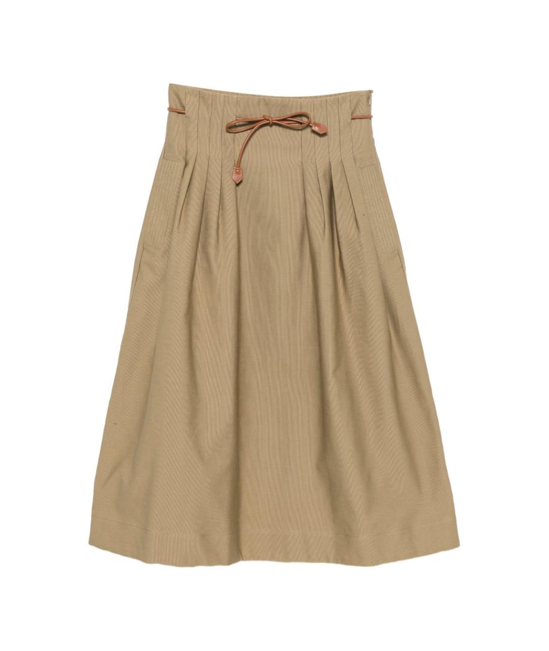 MAX MARA Хаки юбка миди, фото 1