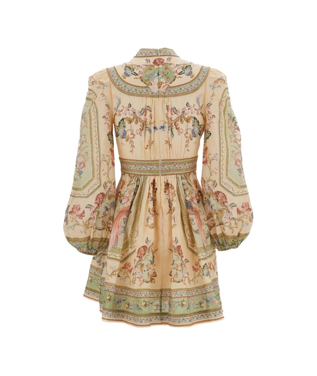 ZIMMERMANN Зеленое льняное повседневное платье, фото 2