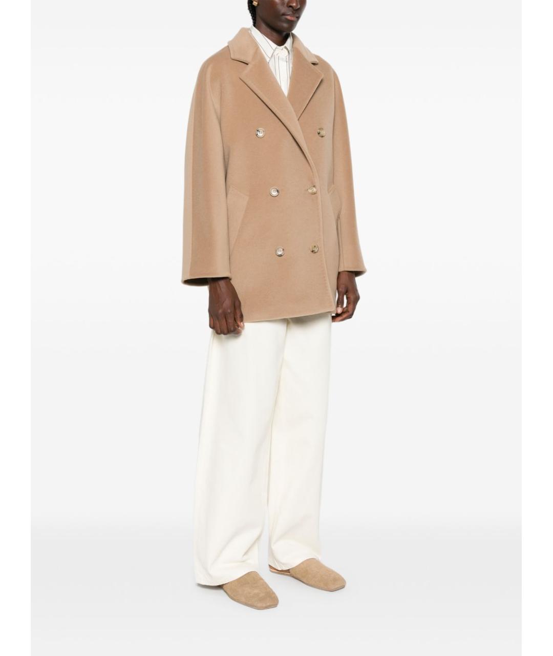 MAX MARA Бежевое шерстяное пальто, фото 5