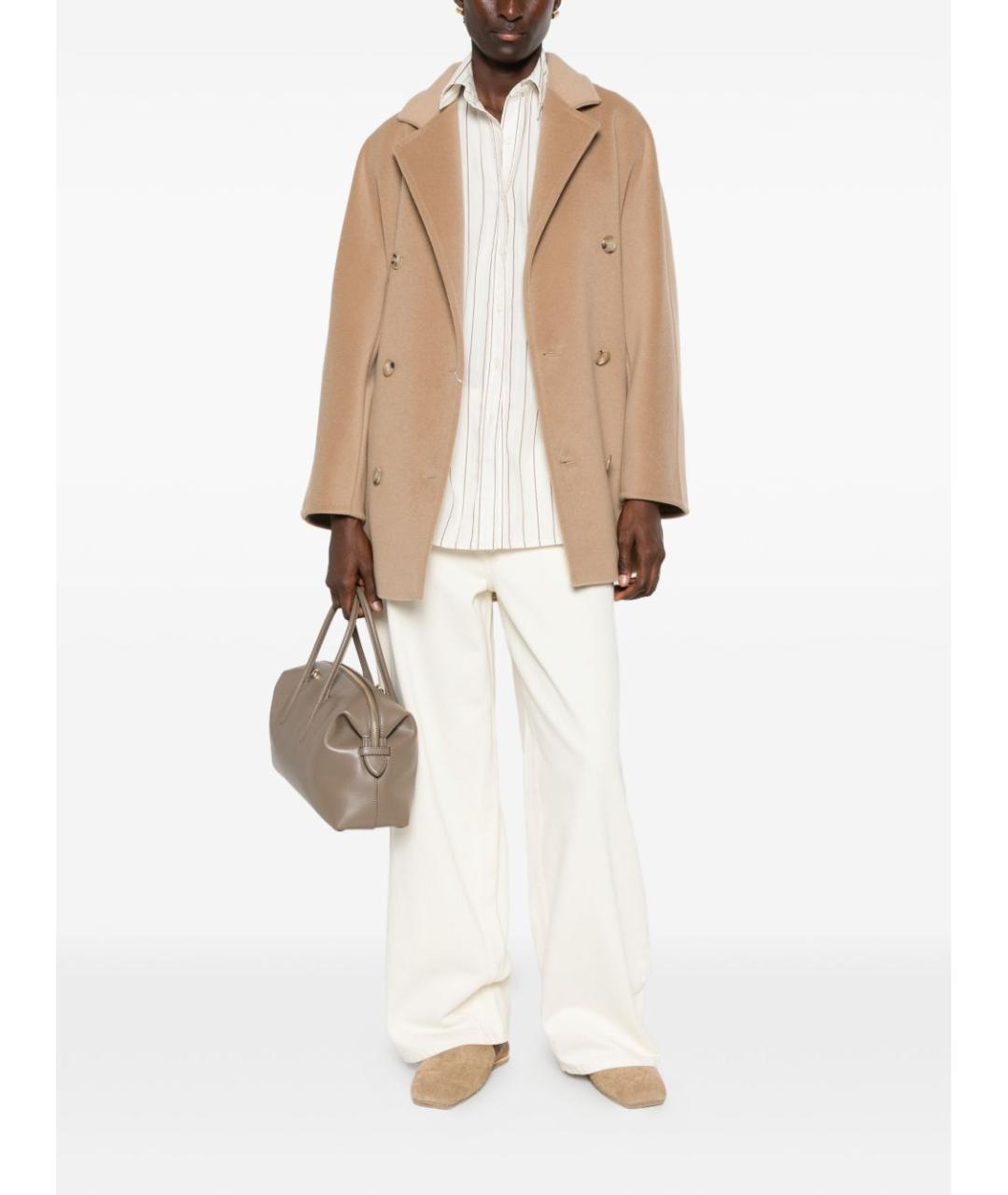 MAX MARA Бежевое шерстяное пальто, фото 3