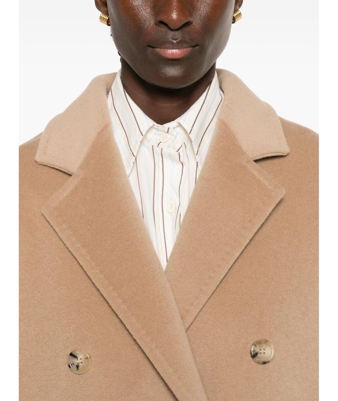MAX MARA Бежевое шерстяное пальто, фото 4
