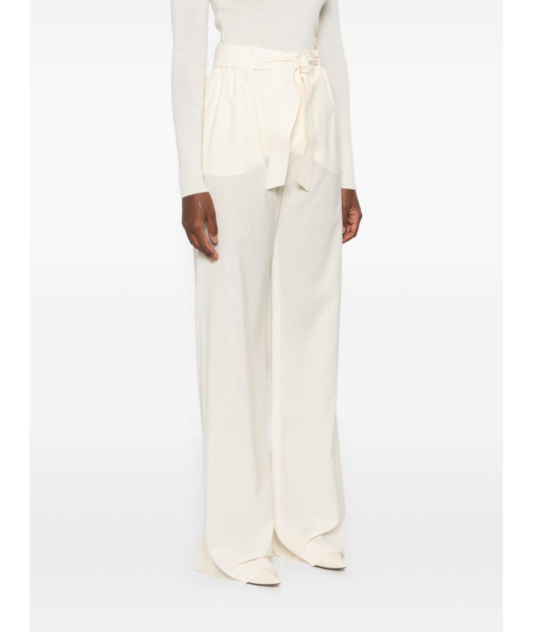 MAX MARA Белые прямые брюки, фото 3