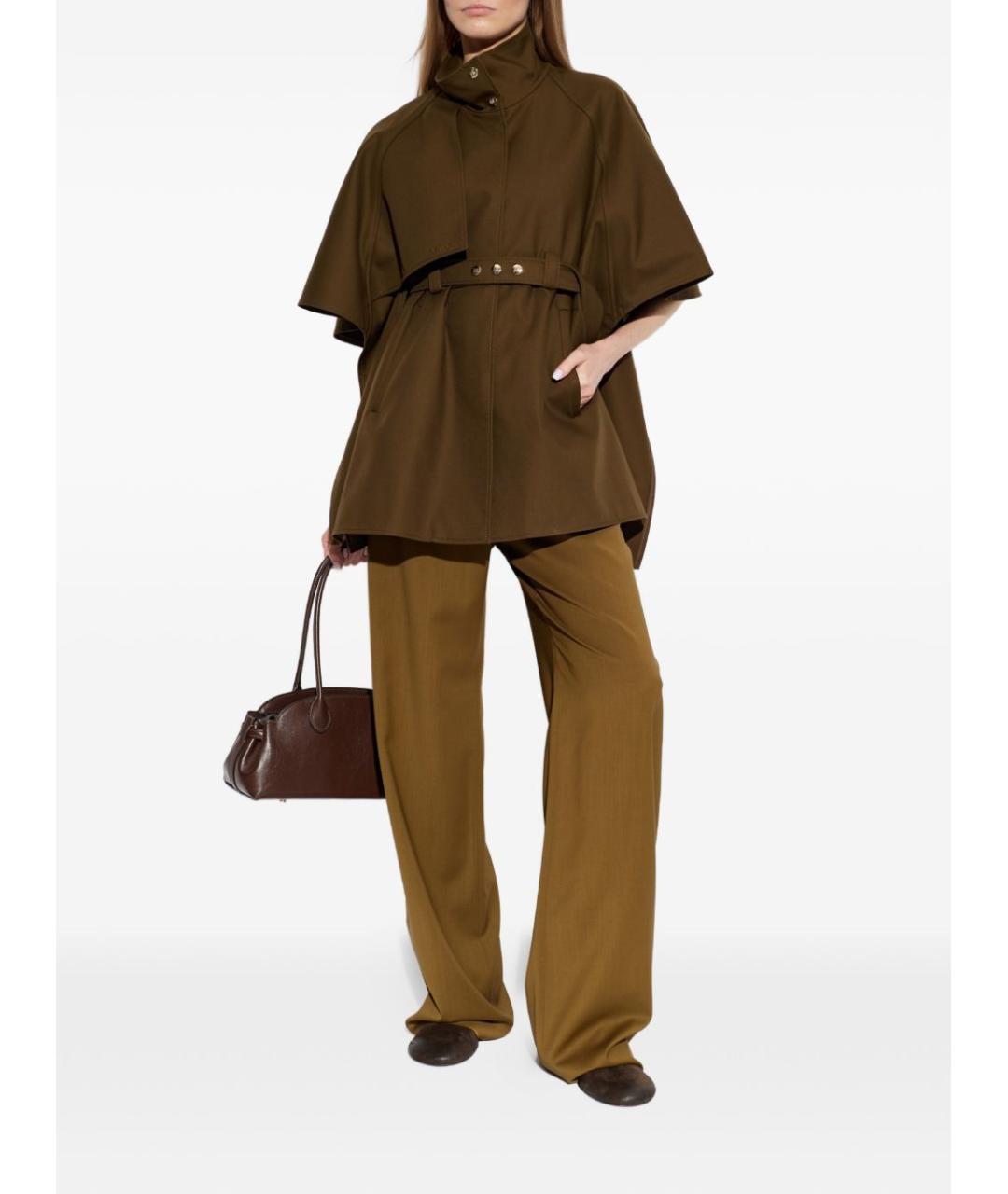 MAX MARA Коричневые шерстяные прямые брюки, фото 3