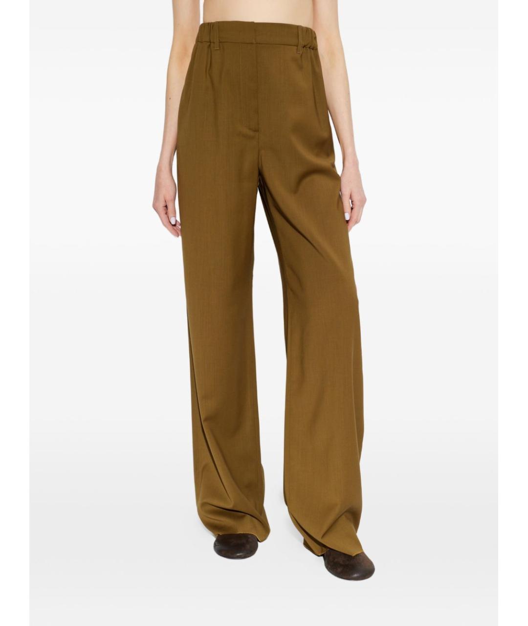 MAX MARA Коричневые шерстяные прямые брюки, фото 5
