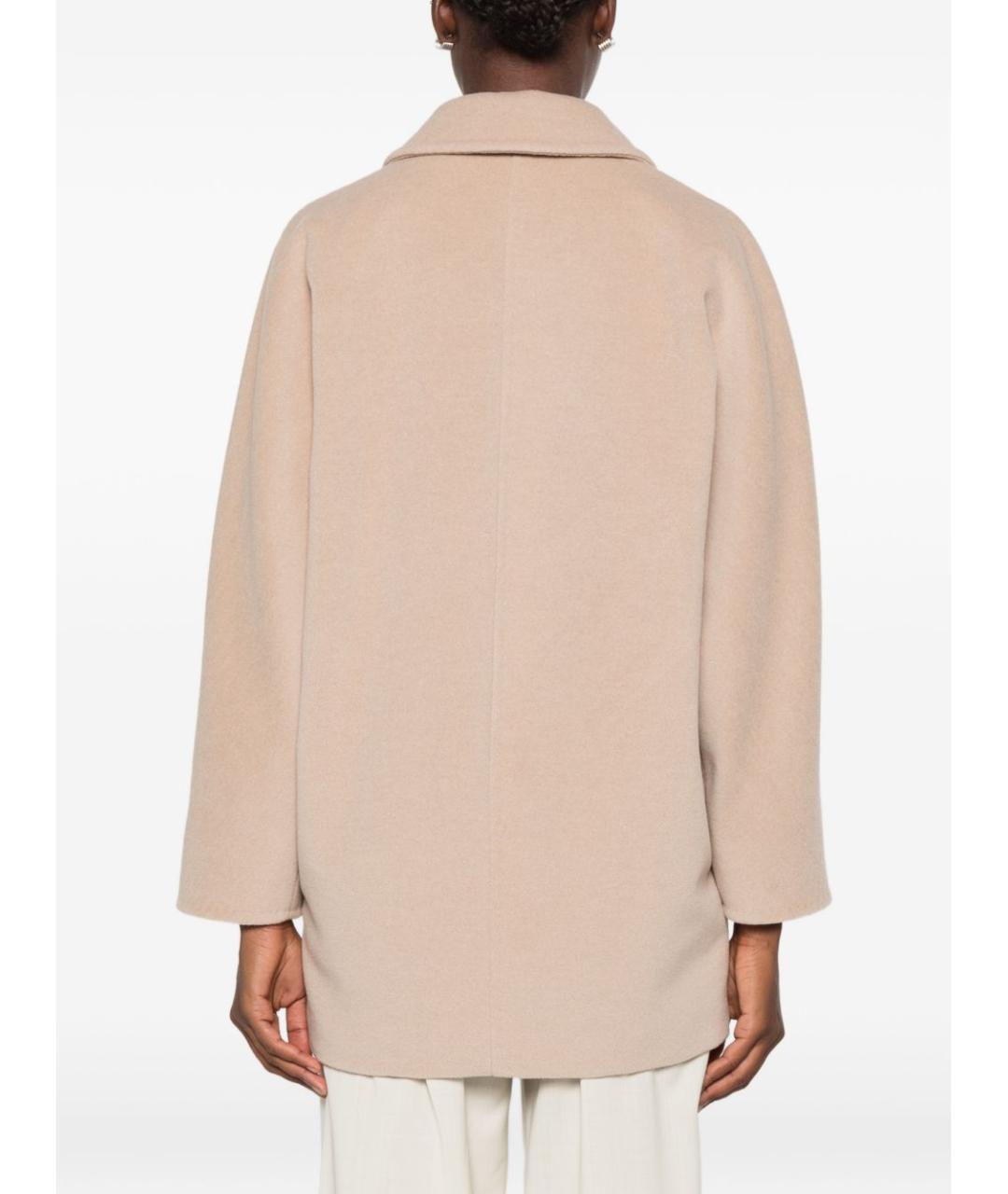 MAX MARA Бежевое шерстяное пальто, фото 4