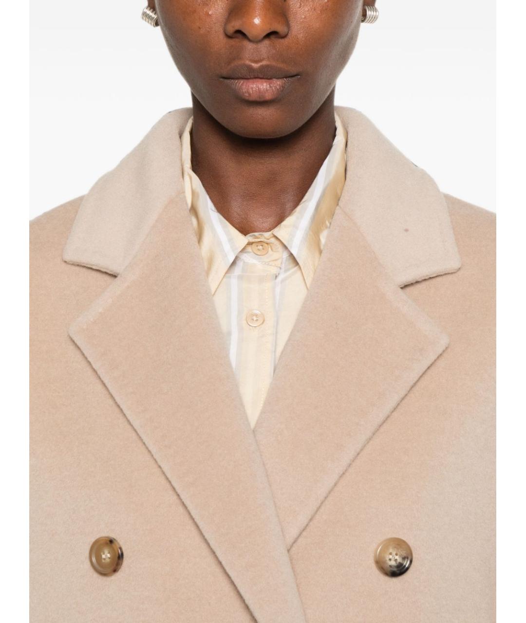 MAX MARA Бежевое шерстяное пальто, фото 3