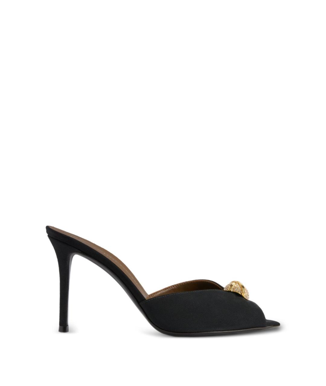 GIUSEPPE ZANOTTI DESIGN Черные текстильные мюли, фото 1