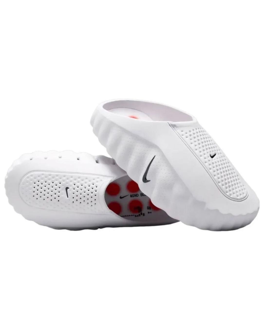 NIKE Белые резиновые шлепанцы, фото 2