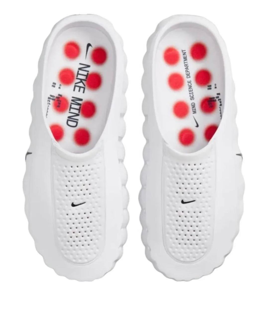 NIKE Белые резиновые шлепанцы, фото 3