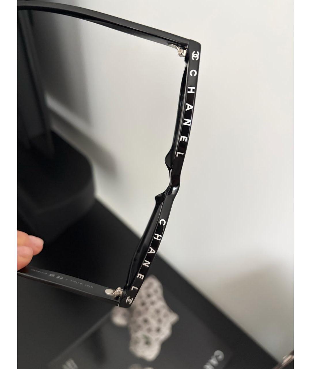 CHANEL Черные пластиковые солнцезащитные очки, фото 3