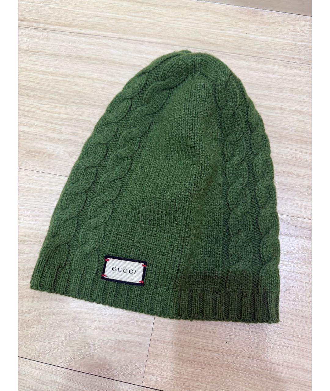 GUCCI Зеленая шерстяная шапка, фото 6