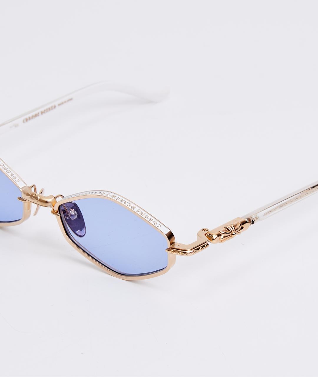CHROME HEARTS Белые металлические солнцезащитные очки, фото 4