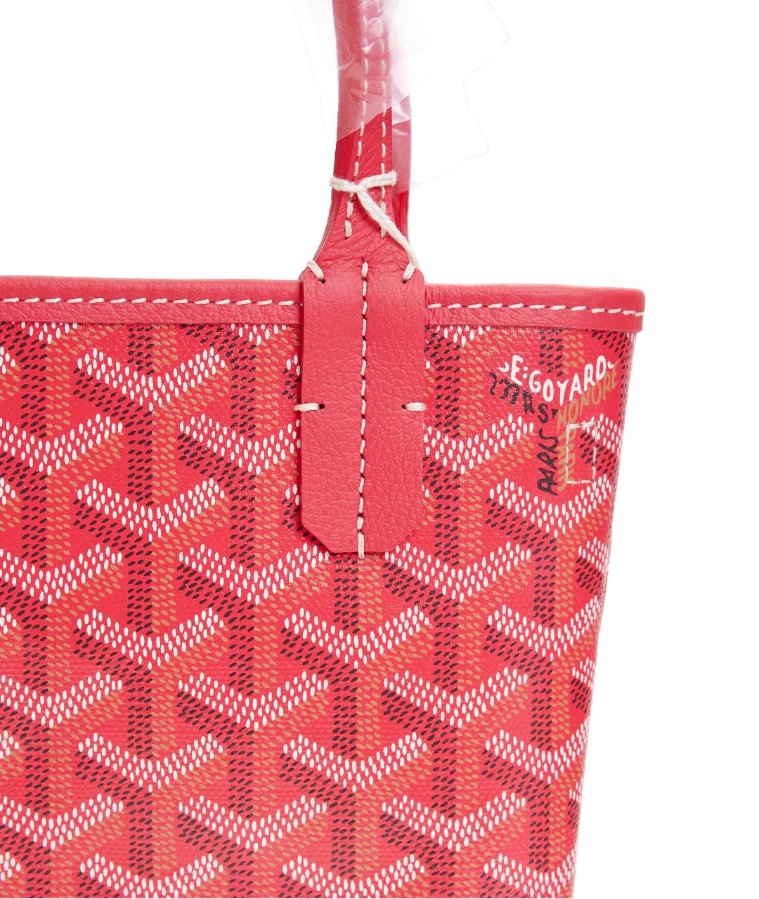 GOYARD Красная кожаная сумка с короткими ручками, фото 4