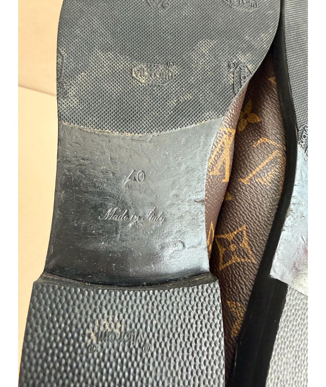 LOUIS VUITTON Коричневые кожаные лоферы, фото 6