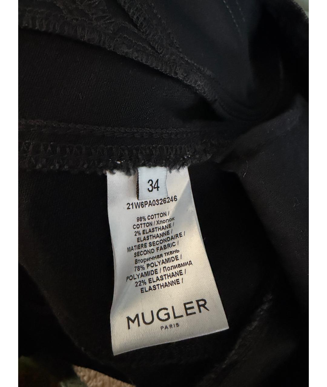 MUGLER Черные хлопковые джинсы слим, фото 4