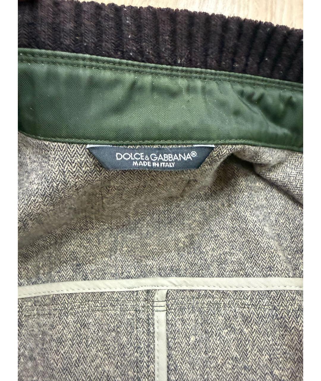 DOLCE&GABBANA Зеленая хлопковая куртка, фото 7
