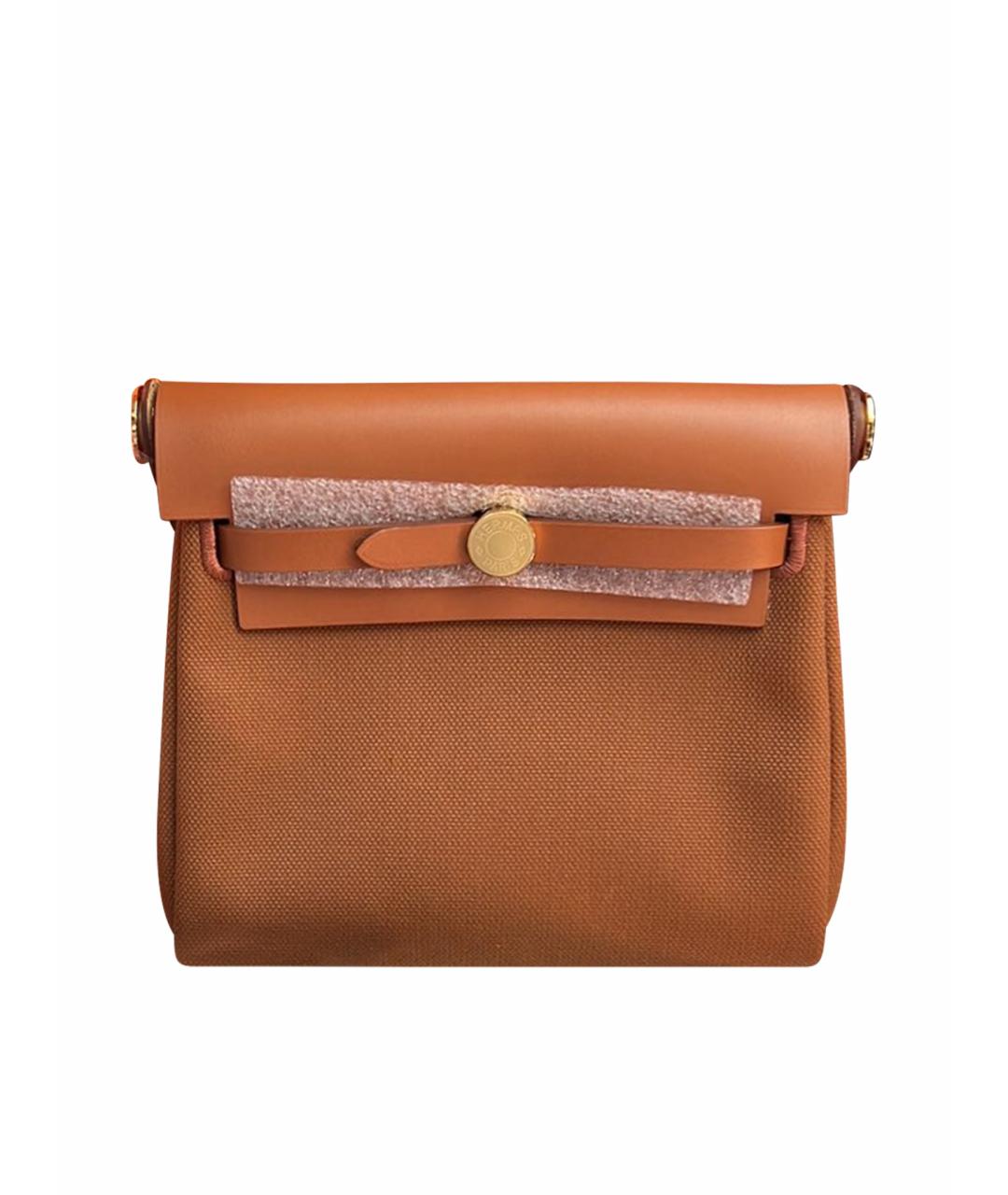 HERMES Коричневая тканевая сумка через плечо, фото 1