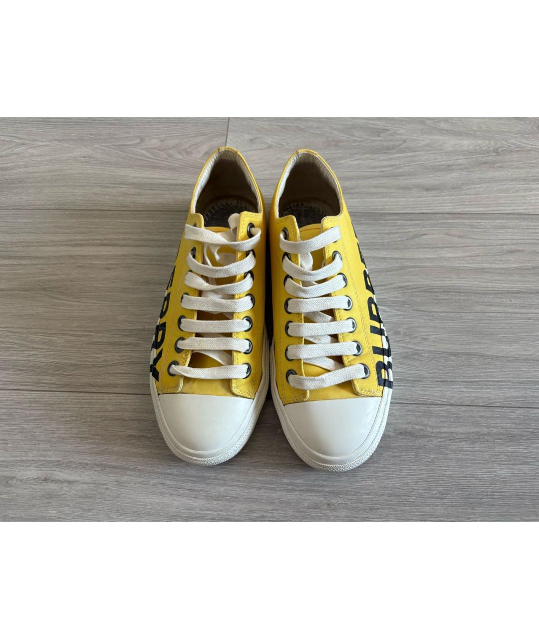 BURBERRY Желтые кеды, фото 3