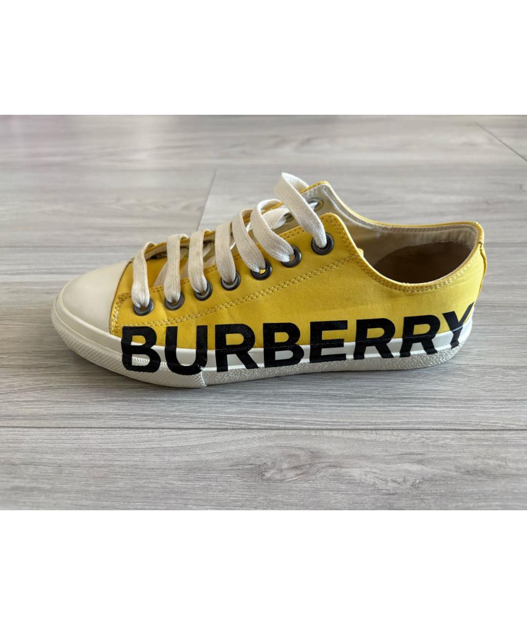BURBERRY Желтые кеды, фото 7