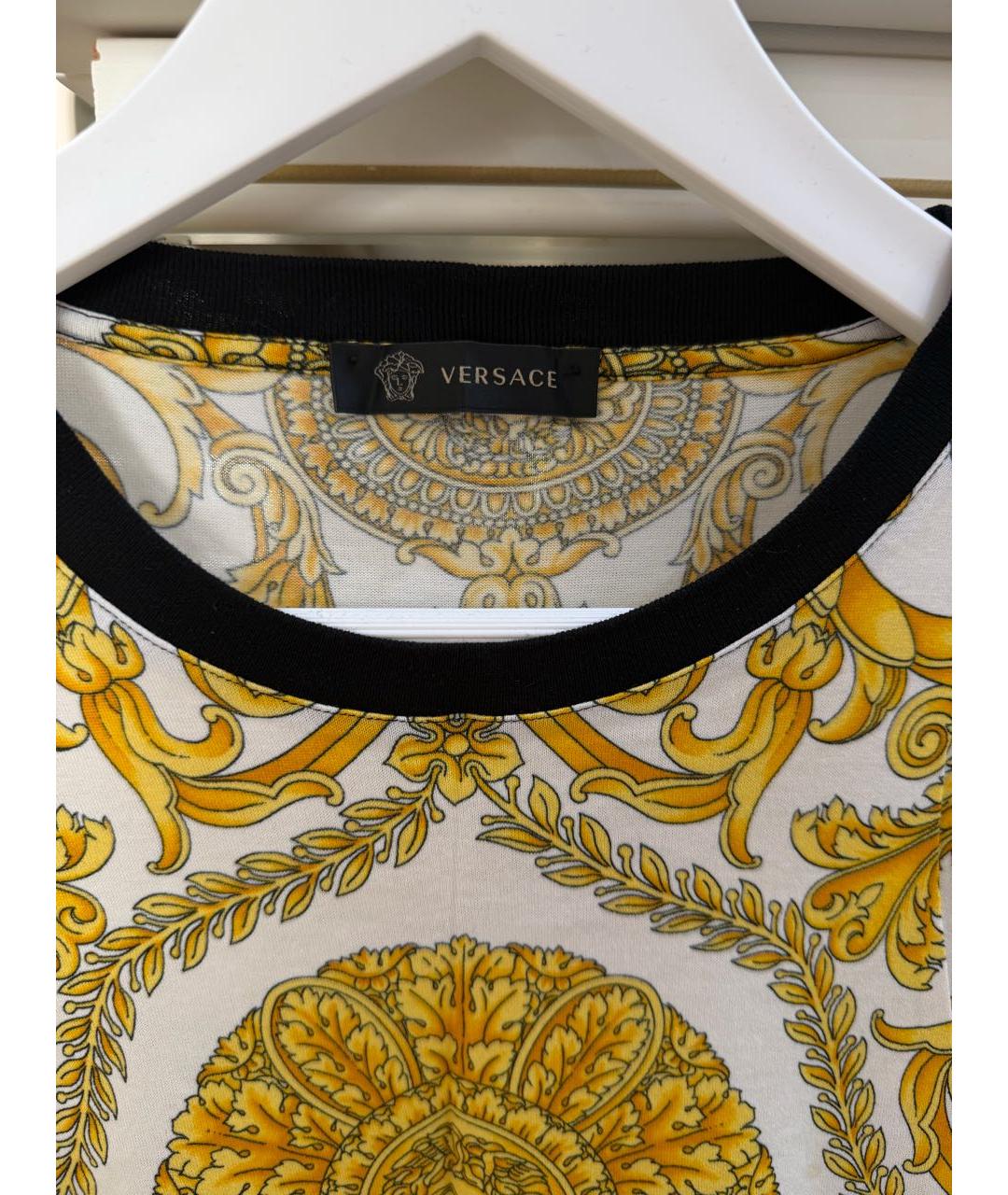 VERSACE Желтая хлопковая футболка, фото 3