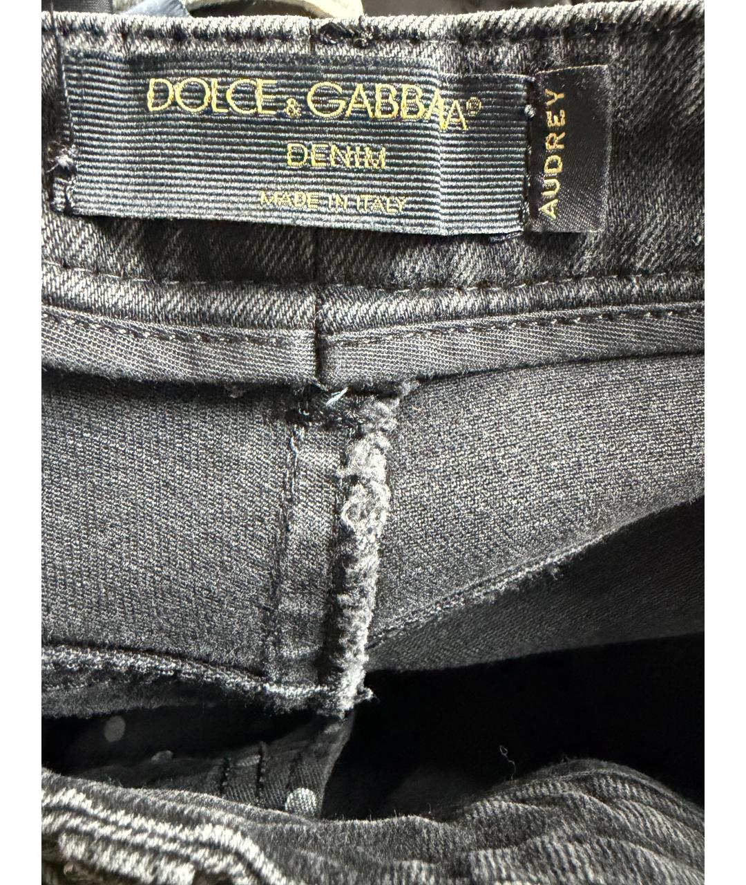 DOLCE&GABBANA Черные хлопковые прямые джинсы, фото 5