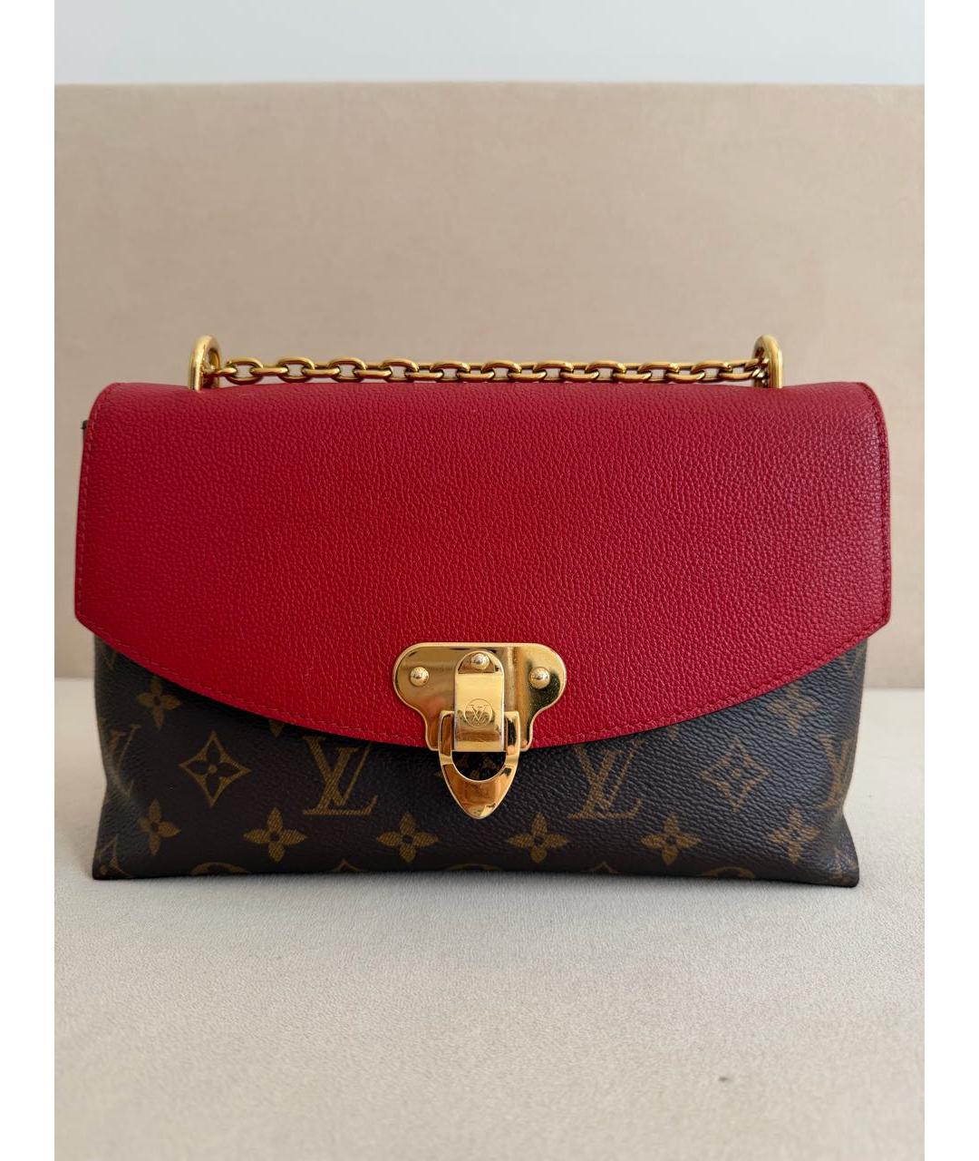 LOUIS VUITTON Коричневая кожаная сумка через плечо, фото 9