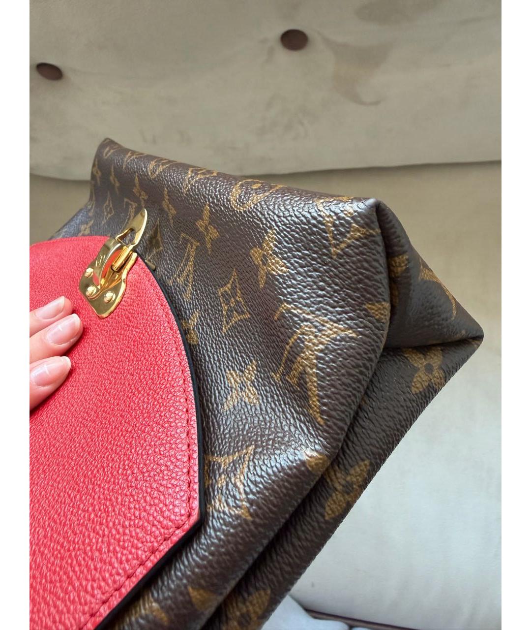 LOUIS VUITTON Коричневая кожаная сумка через плечо, фото 8