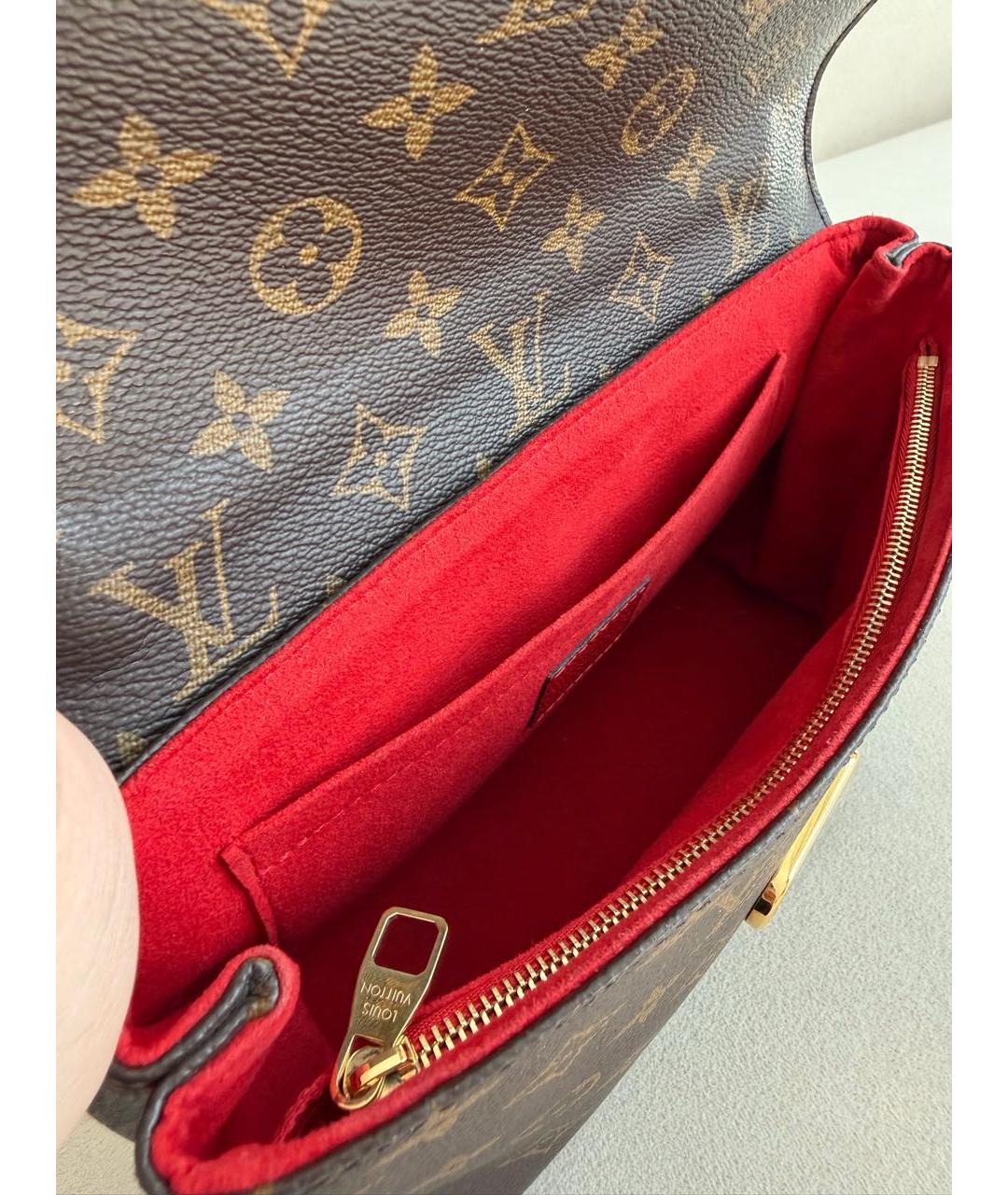 LOUIS VUITTON Коричневая кожаная сумка через плечо, фото 4
