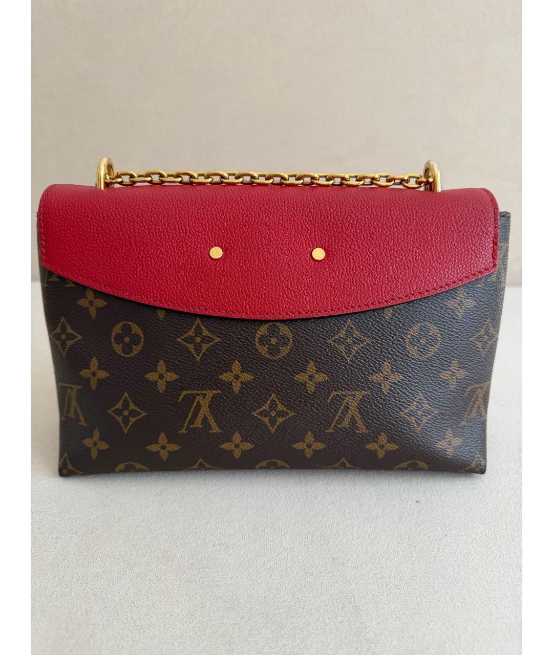 LOUIS VUITTON Коричневая кожаная сумка через плечо, фото 3