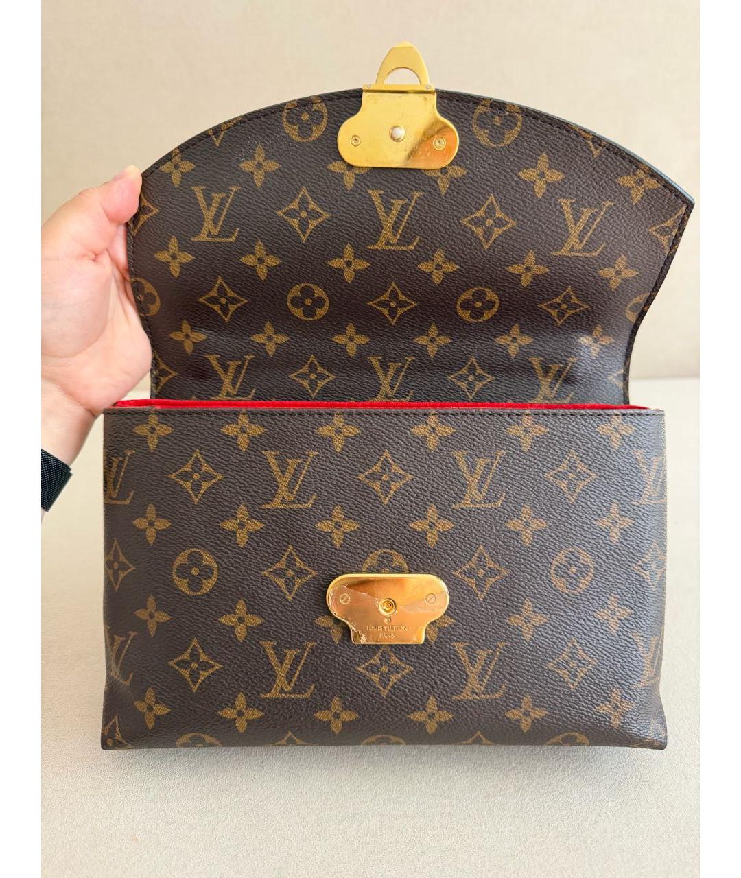 LOUIS VUITTON Коричневая кожаная сумка через плечо, фото 5