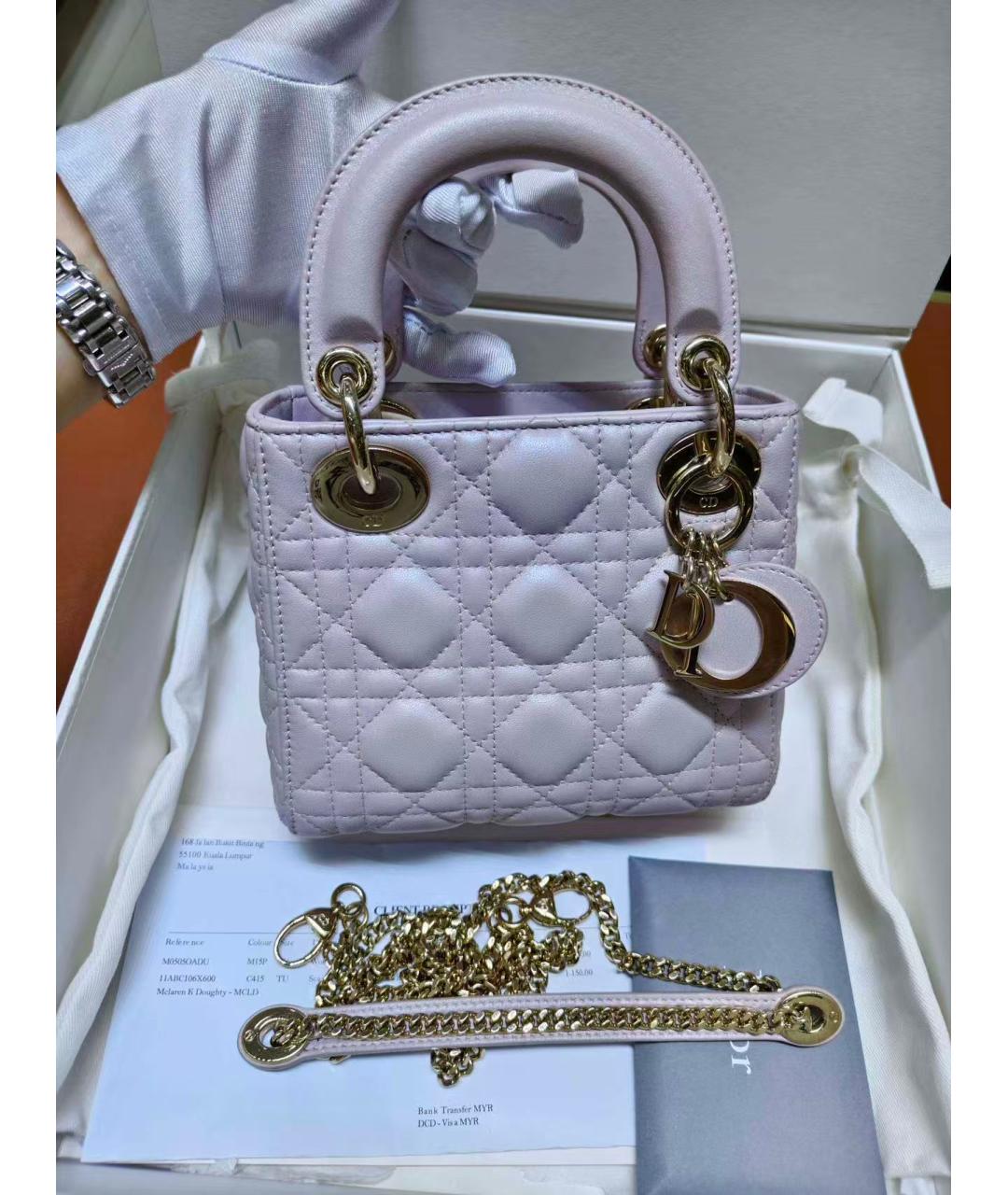CHRISTIAN DIOR Розовая кожаная сумка с короткими ручками, фото 2