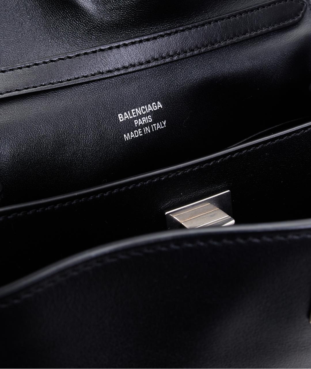 BALENCIAGA Черная кожаная сумка через плечо, фото 4