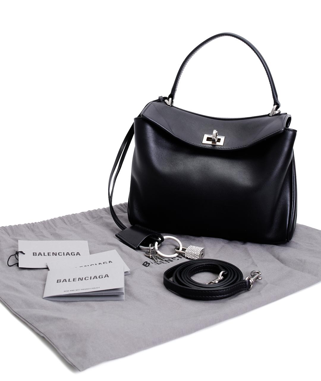 BALENCIAGA Черная кожаная сумка через плечо, фото 7