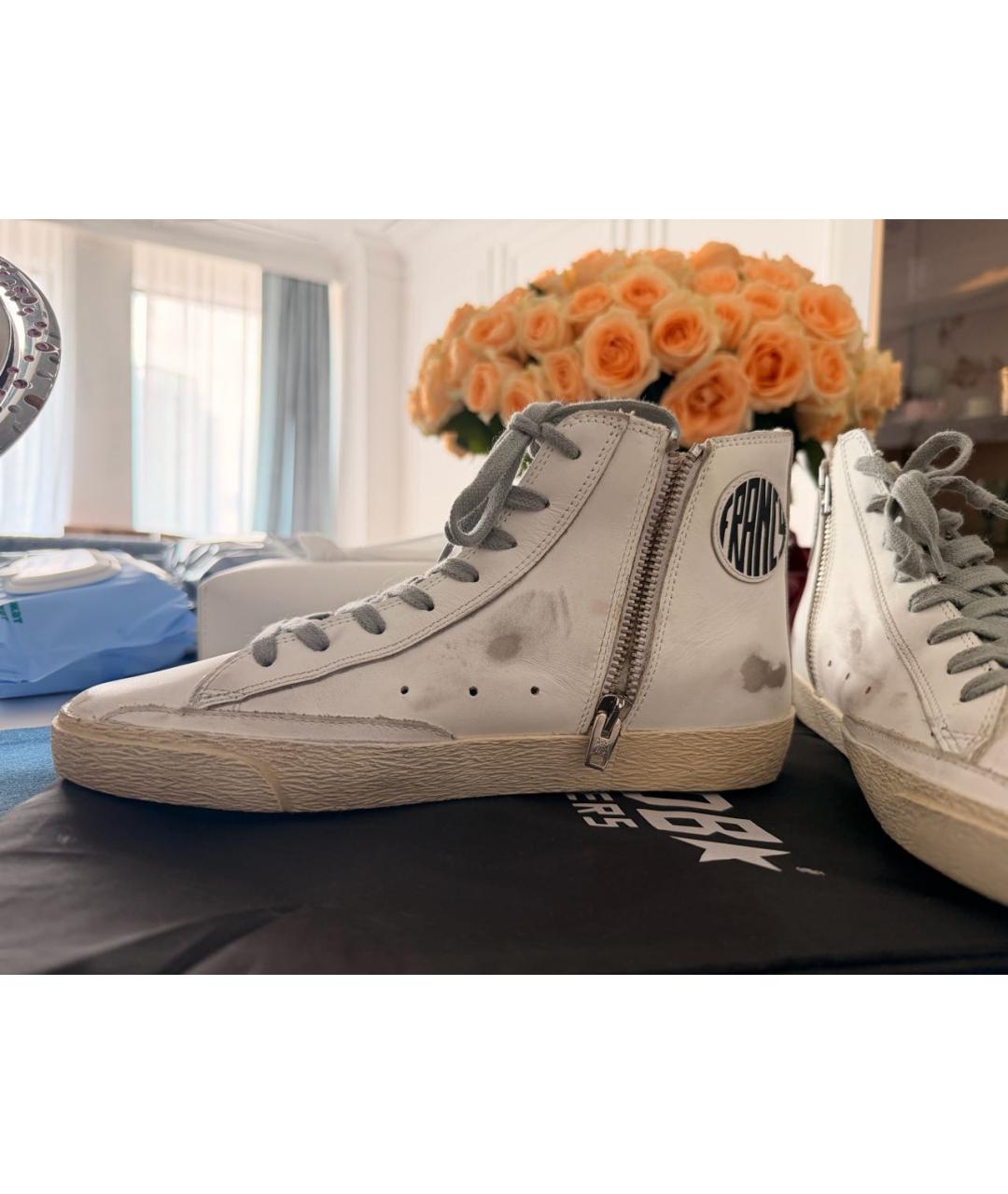 GOLDEN GOOSE Белые кожаные кеды, фото 4
