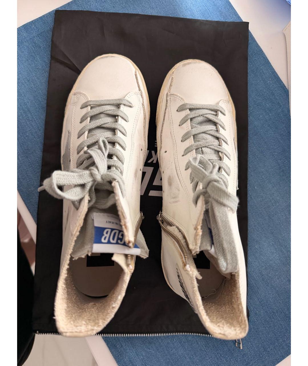 GOLDEN GOOSE Белые кожаные кеды, фото 3