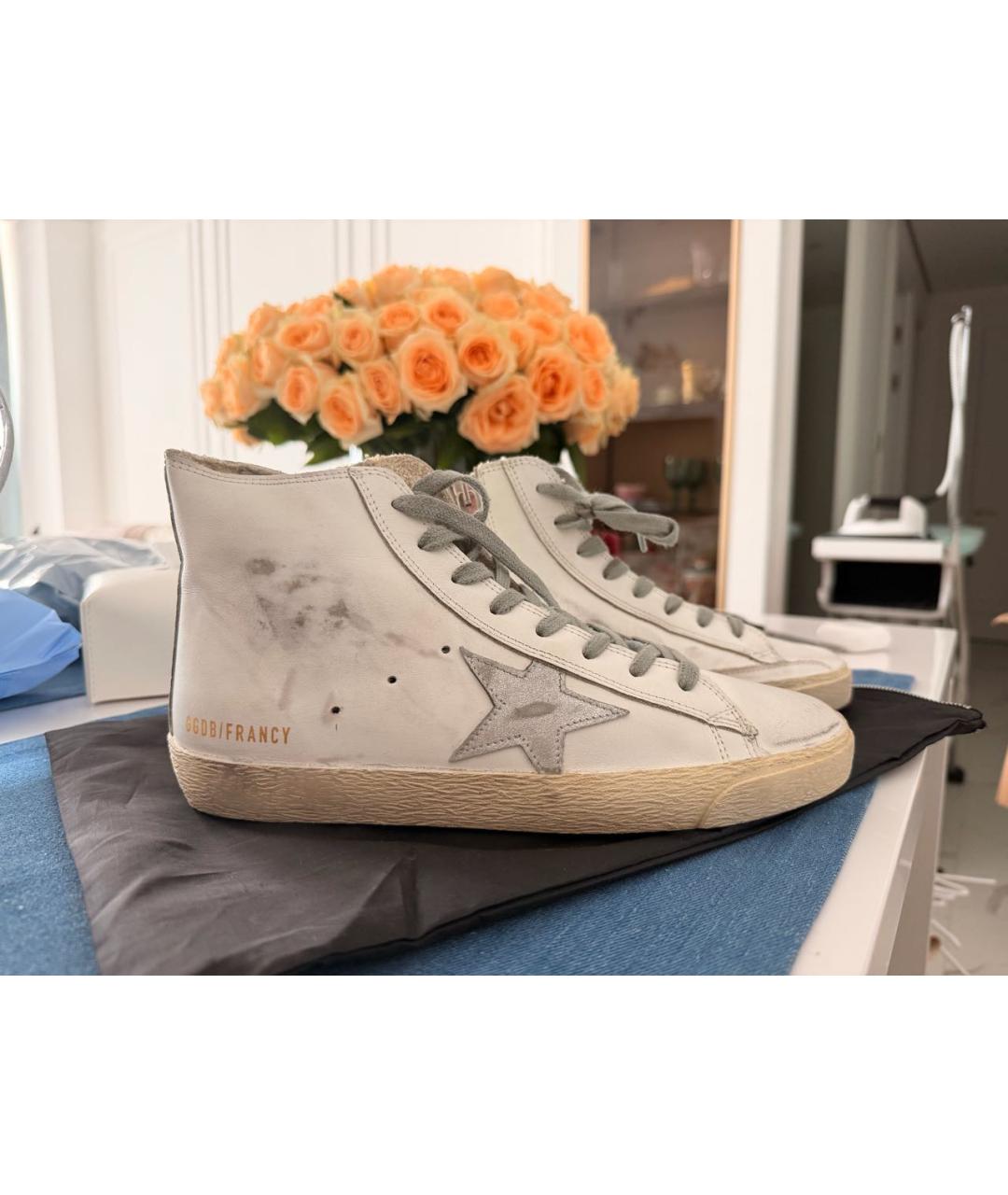 GOLDEN GOOSE Белые кожаные кеды, фото 8