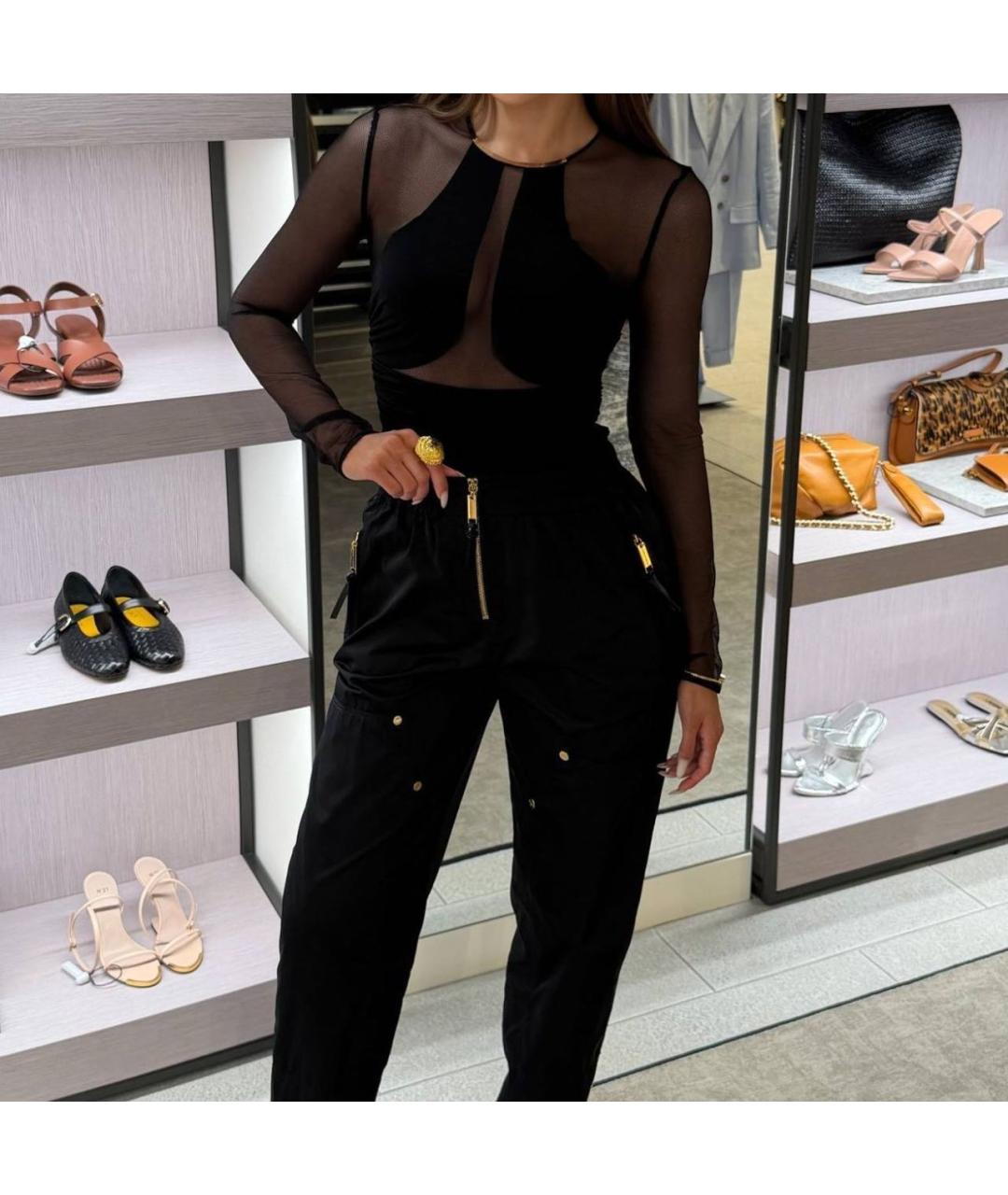 ELISABETTA FRANCHI Черная сетчатая майка, фото 4