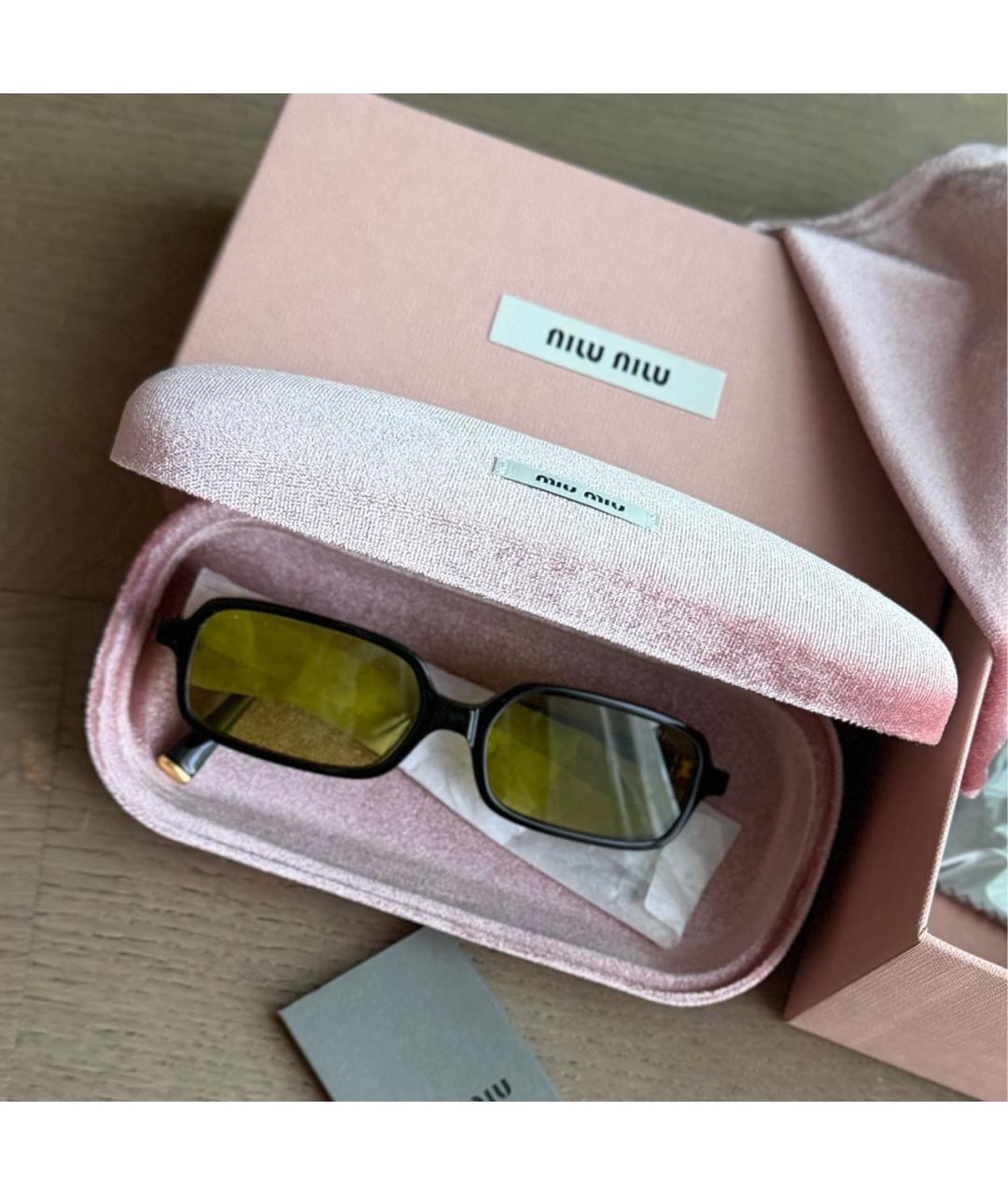 MIU MIU Коричневые пластиковые солнцезащитные очки, фото 3