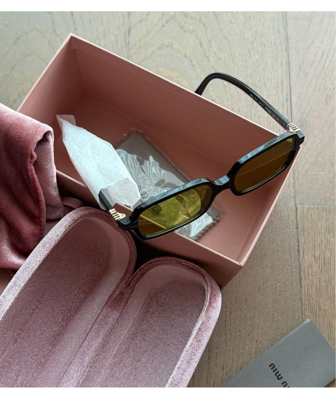 MIU MIU Коричневые пластиковые солнцезащитные очки, фото 4
