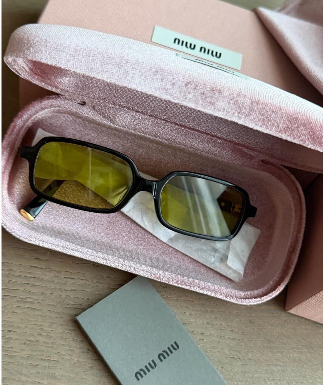 MIU MIU Коричневые пластиковые солнцезащитные очки, фото 2