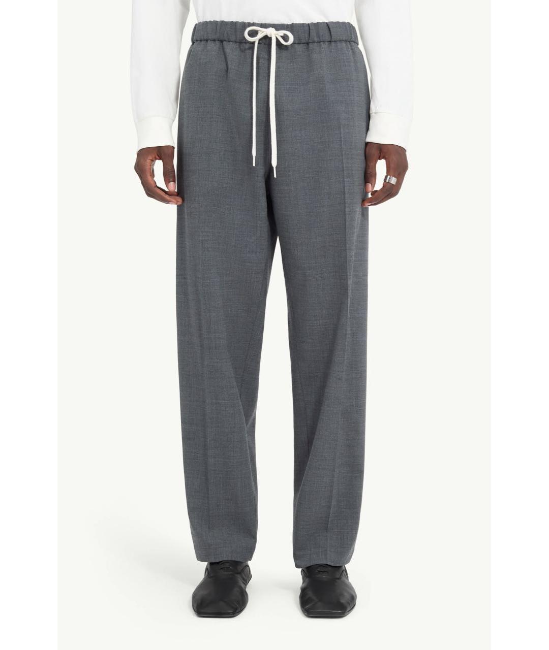 MM6 MAISON MARGIELA Серые полиэстеровые классические брюки, фото 5