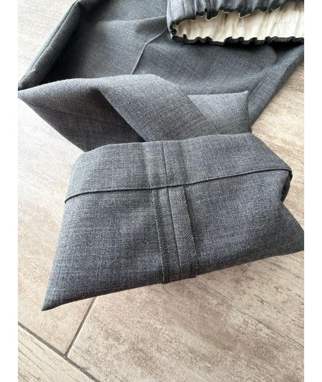 MM6 MAISON MARGIELA Серые полиэстеровые классические брюки, фото 6