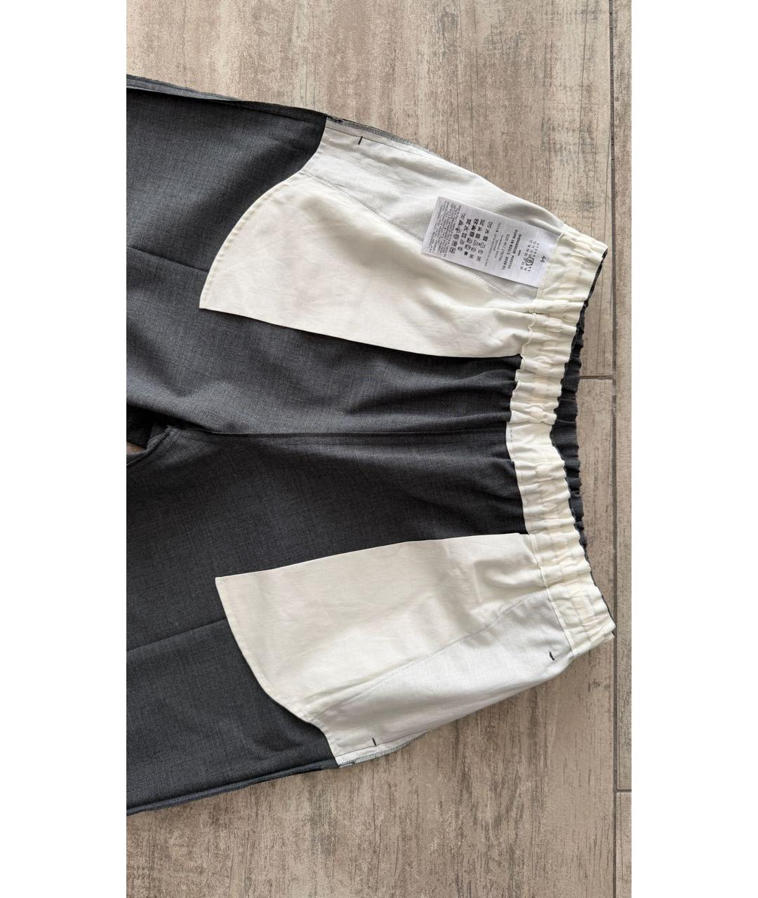 MM6 MAISON MARGIELA Серые полиэстеровые классические брюки, фото 3