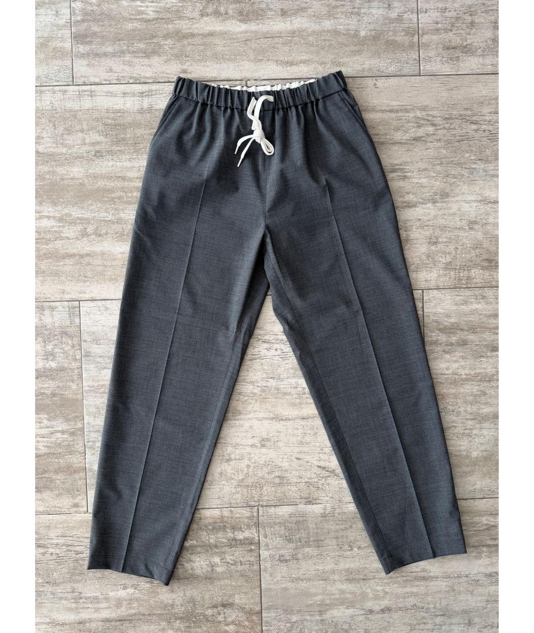 MM6 MAISON MARGIELA Серые полиэстеровые классические брюки, фото 8